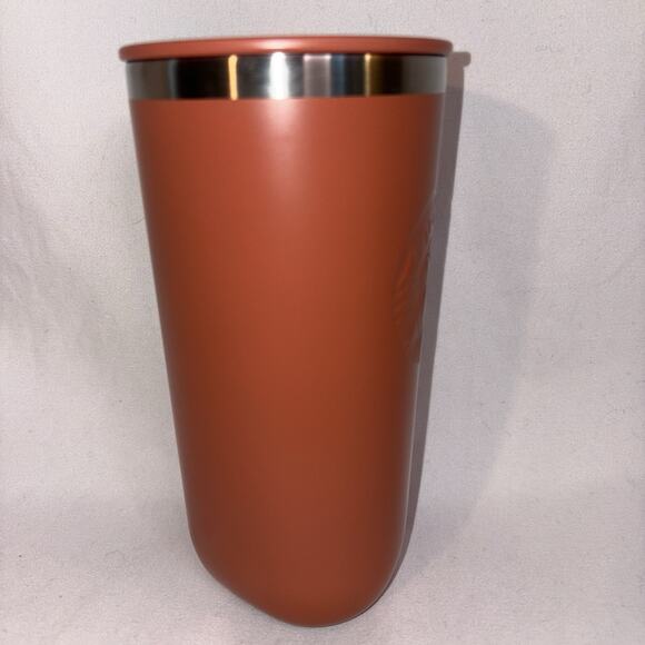 Starbucks 2024 Terracotta Brown/Orange Recycled Stainless Triangle Tumbler EUC - Picture 3 of 9